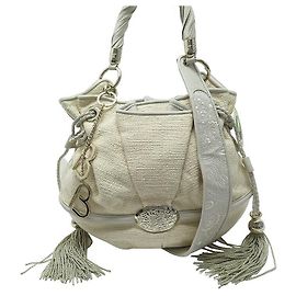 LANCEL BRIGITTE BARDOT BB UMA BOLSA04657 BOLSA CROSSBODY DE COURO DE ALGODÃO Cru