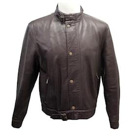 Ralph Lauren-POLO RALPH LAUREN JACKET L 52 BROWN LEATHER JACKET-Brown