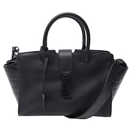 NEUE YVES SAINT LAURENT DOWNTOWN BABY CROSSBODY HANDTASCHE AUS LEDER Schwarz