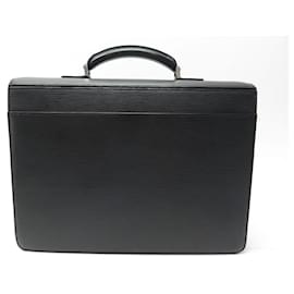 Louis Vuitton-SACOCHE LOUS VUITTON CARTABLE NEO ROBUSTO CUIR TAIGA M32659 BRIEFCASE-Noir