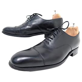 JM Weston-JM WESTON SAVILE SHOES 415 Richelieu 7 carnations 8D 42 BLACK LEATHER SHOES-Black