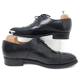 JM Weston-JM WESTON SAVILE SHOES 415 Richelieu 7 carnations 8D 42 BLACK LEATHER SHOES-Black