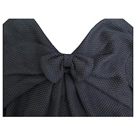 Chanel-NEW CHANEL P DRESS46023V33829 XS 34 BLACK COTTON SILK LINING BLACK DRESS-Black