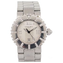 RELÓGIO CHAUMET CLASSE UM MM 622D 32 RELÓGIO DE QUARTZO DE AÇO E DIAMANTE MM Prata