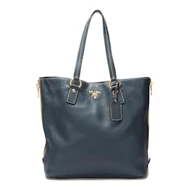 Prada-Vitello Daino Tote Bag-Blue