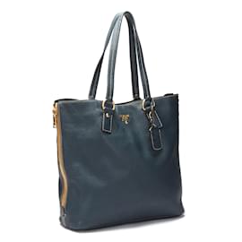 Prada-Prada Vitello Daino Tote Bag Leather Tote Bag in Good condition-Blue