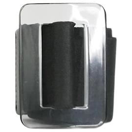 Marni-Cinturón elástico negro con hebilla transparente.-Negro