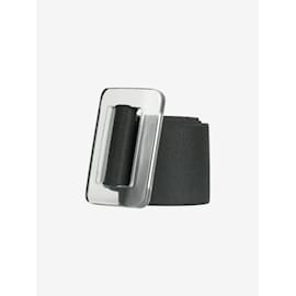 Marni-Cintura elastica nera con fibbia trasparente-Nero