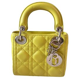 Mini sac à main Lady Dior Jaune