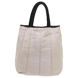 Prada-PRADA Hand Bag Nylon Ivory Auth 48756-Cream
