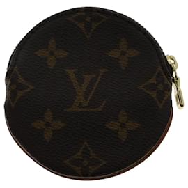 Louis Vuitton-LOUIS VUITTON Monogramm Porte Monnaie Rond Geldbörse M61926 LV Auth 48497-Monogramm