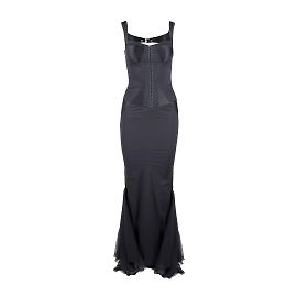 Vestido largo estilo sirena de Just Cavalli Negro