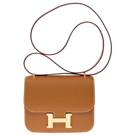 Hermès-Bolso HERMES Constance en cuero dorado - 101344-Dorado