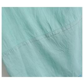 Autre Marque-Dosa 2000s Vintage Crystal Trim Silk Skirt-Turquoise