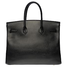Hermès-HERMES BIRKIN BAG 35 in black leather - 101358-Black