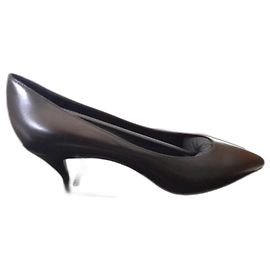 Saint Laurent Black Leather Heels 5 cm Black