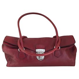 Prada Easy Lambskin Handbag Dark Red Dark red