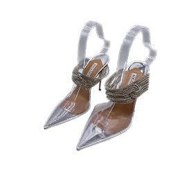 AQUAZZURA  Mules & clogs T.EU 39 plastic Silvery