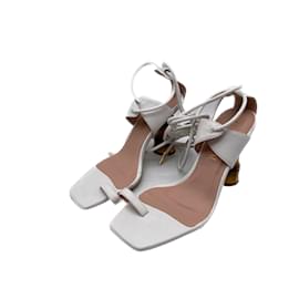 Autre Marque-GIA BORGHINI Sandalias T.UE 39 Cuero-Blanco