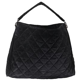 Chanel-CHANEL Shoulder Bag Coated Canvas Black CC Auth bs6791-Black
