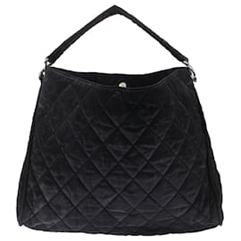 Chanel-CHANEL Shoulder Bag Coated Canvas Black CC Auth bs6791-Black