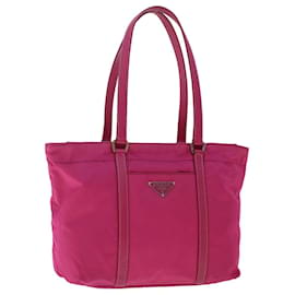 Prada-PRADA Handtasche Nylon Leder Rosa Auth 49021-Pink