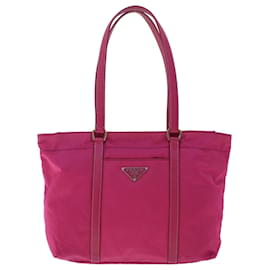 Prada-PRADA Hand Bag Nylon Leather Pink Auth 49021-Pink