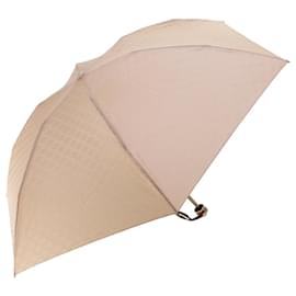 Céline-CELINE Guarda-chuva dobrável em lona de macadame Nylon rosa bege Autenticação7831b-Rosa,Bege