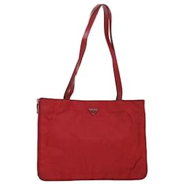 Prada Rosso Red Tessuto Nylon Front Pocket Crossbody Messenger Bag