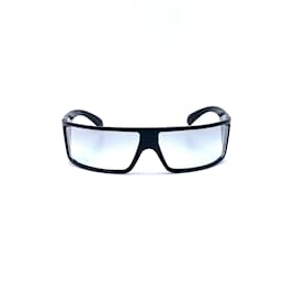 Versace-Occhiali da sole Versus in acetato con lente trasparente-Nero