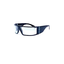 Versace-Gafas de sol Versus de acetato con lentes transparentes-Negro