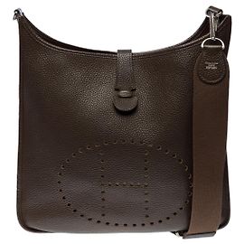 Hermès Bolsa HERMES Evelyne em couro marrom - 101349 Marrom