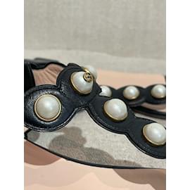 Gucci-GUCCI  Sandals T.EU 38.5 leather-Black