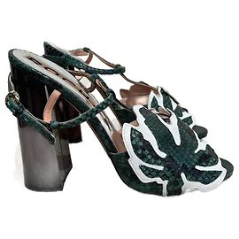 ROCHAS  Sandals T.EU 40 Exotic leathers Green