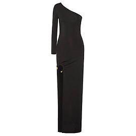 Haney Tracee Schwarzes Maxikleid mit seitlichem Schlitz Schwarz