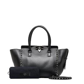 Valentino Borsa tote Rockstud in pelle Nero