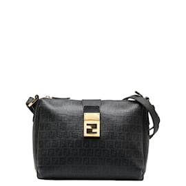 FENDI Zucchino Canvas Mini Boston Bag Black Multicolor Auth yk7905 Multiple  colors Cloth ref.1015480 - Joli Closet