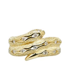 & Other Stories 18k Gold Diamond Snake Ring Golden