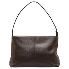 Burberry-Leather Shoulder Bag-Brown