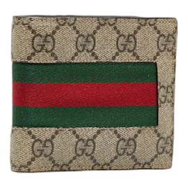 NEW Gucci GG Ophidia Red Supreme Coated Canvas Floral Bifold Wallet 523155