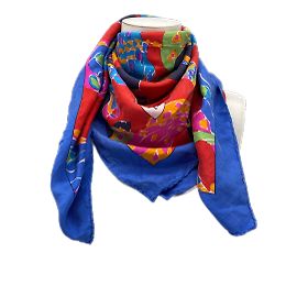 YVES SAINT LAURENT Sciarpe T.  silk Blu