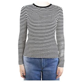 Weekend Max Mara Top nero a righe a maniche lunghe - taglia UK 8 Nero