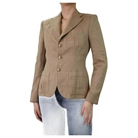Ralph Lauren-Brown check blazer - size US 4-Brown