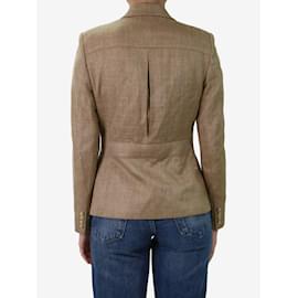 Ralph Lauren-Brown check blazer - size US 4-Brown