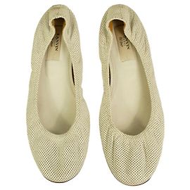LANVIN Ballerine classiche in pelle di vitello traforata bianca 40 Bianco
