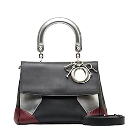 Dior-Leather Tricolor Be Dior Flap Bag-Black