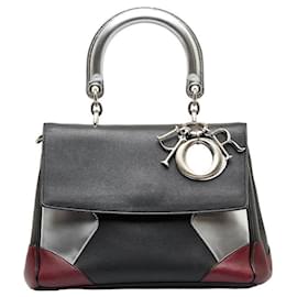 Dior-Leather Tricolor Be Dior Flap Bag-Black