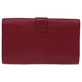 Saint Laurent-SAINT LAURENT Clutch Bag Leather Red 265701 Auth yk8013b-Red
