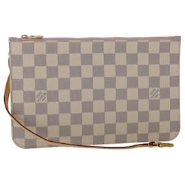 Louis Vuitton-Bolsa LOUIS VUITTON Damier Azur Neverfull MM LV Auth 49214-Outro