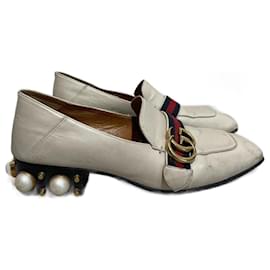 Gucci-GUCCI  Flats T.EU 38.5 leather-Cream